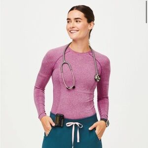 Figs Fuchsia Salta Seamless Underscrub Top